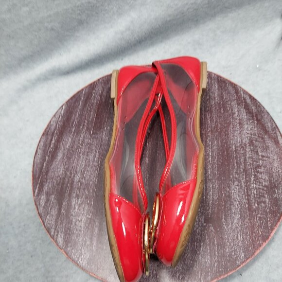 Tory Burch Red Logo Jelly Ballet Flats Womens Size 10 - Picture 11 of 12